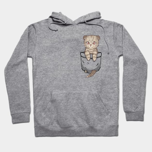 Pocket Cute Scottish Fold Hoodie by TechraPockets